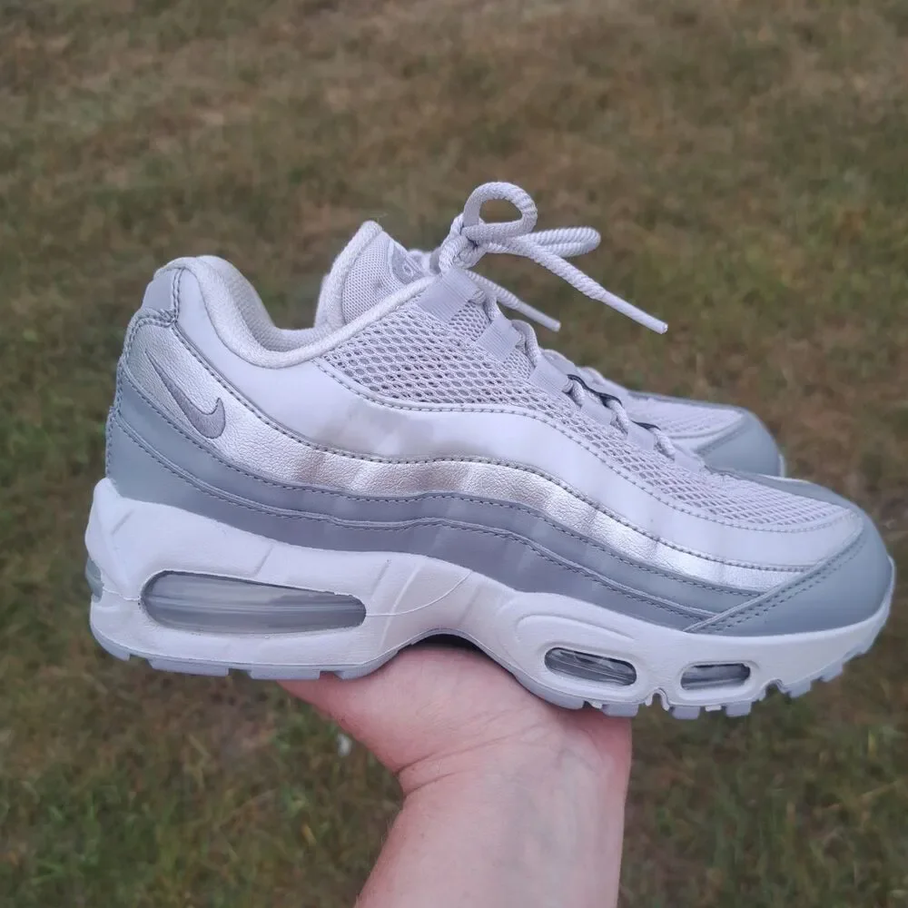 NEW Nike Air Max 95 Big Bubble SE Women Size 7.5 Metallic Silver Grey Fog Shoes